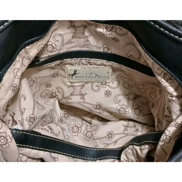 NEW Montana West Tapestry Shoulder Bag Fringed Studded Concealed Carry Handbag - Picture 9 of 10